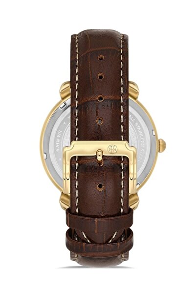 Hislon Cl203G-02Kg Brown Leather Cord Men's Watch