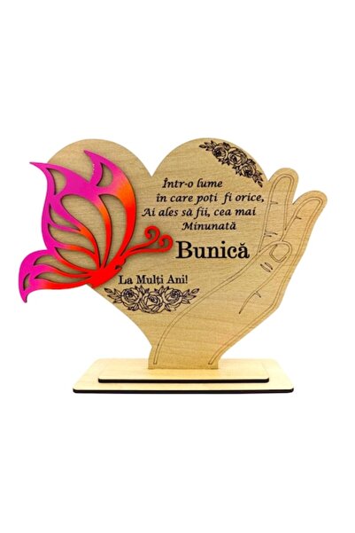 OEM Wooden Butterfly Decoration – personalized gift with message for Grandma,...