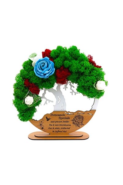 OEM Tree of Life Frame with Stabilized Lichens, Personalized Message, 20 cm, White