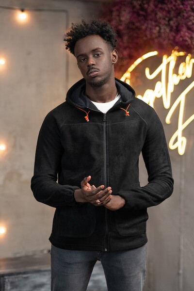 FBI Slimfit Hooded Side Pocket Zippered Sports Fleece Cardigan