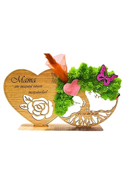 OEM Tablou mural cu mușchi stabilizat „Copacul vieții” cu inimă personalizată...