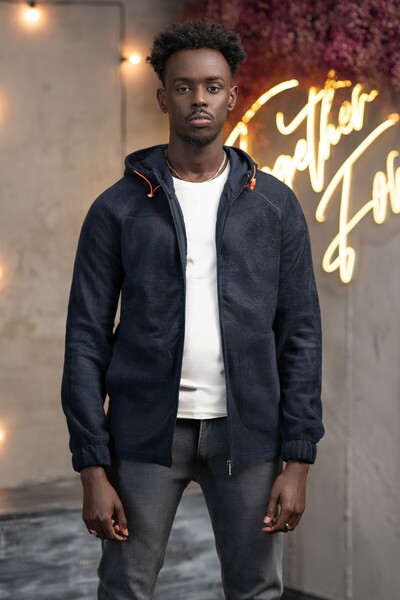 FBI Slimfit Hooded Side Pocket Zippered Sports Fleece Cardigan