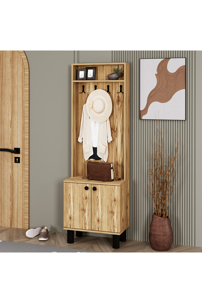 Kalender Dekor İzem-1 Bohem Ayaklı Ayakkabılık Portmanto Vestiyer