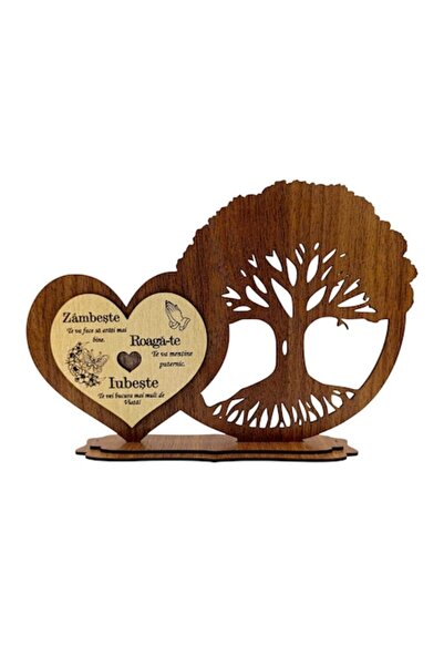 OEM Decorațiune din lemn pentru prieteni/familie – Inimă și Copac al Vieții, ...