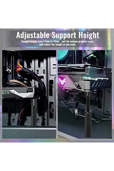 genernic Adjustable GPU Graphics Card Support Stand - Meking Tec, Black