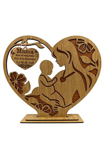 OEM Inimă decorativă din lemn - cadou gravat pentru mama, mesajul „Ea este ce...
