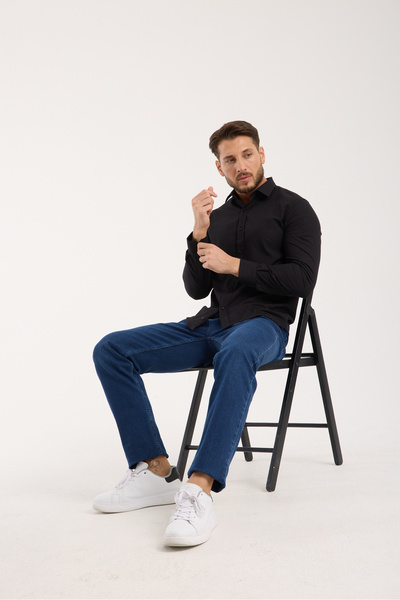 jack carisma Slim Fit Cotton Linen Textured Men's Shirt