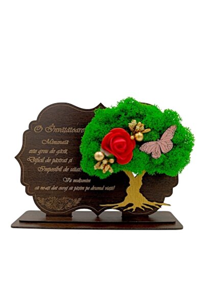 OEM Placă decorativă personalizată cu suport - Profesor, wenge, 21x14cm