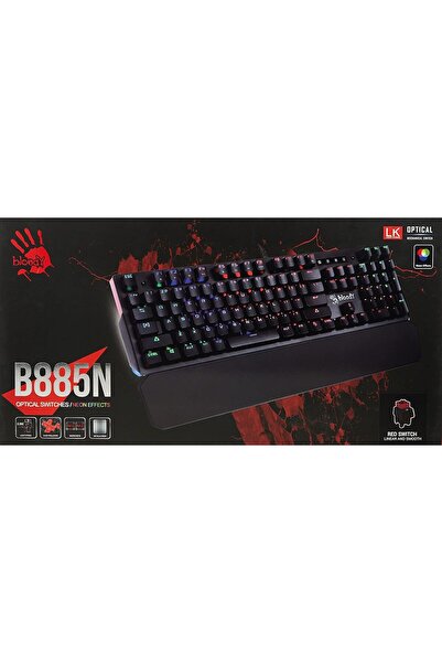 Bloody Mechanical Gaming Keyboard RGB (Red/Blue Switch) Optical Key, Dual Programmable, Metal Frame