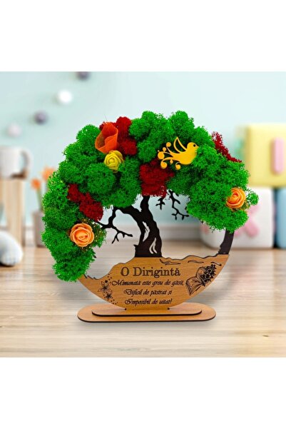 OEM Tree of Life Wall Art with Stabilized Lichen, Personalized Message, 20cm, Black