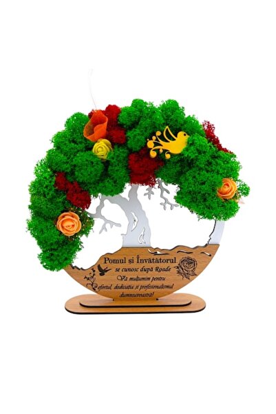 OEM Tablou Copacul Vieții cu Lichen Stabilizat, Mesaj Personalizat „Copacul ș...