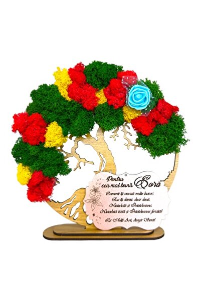 OEM Panou decorativ Copacul Vieții cu mușchi stabilizat și flori, personaliza...