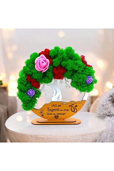 OEM Tree of Life Wall Art with Stabilized Lichen, Personalized Message, 20cm, White