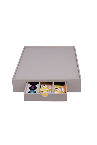 Easton Gray Faux Leather Kettle Tray