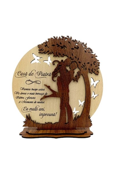 OEM Wooden decoration 'Casa de Piatra!' model 2 — Wedding gift, 20 cm, couple...