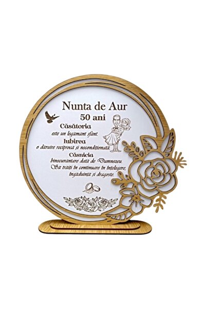 OEM Tablou decorativ cu ramă de trandafir, cadou personalizat pentru „Nunta d...