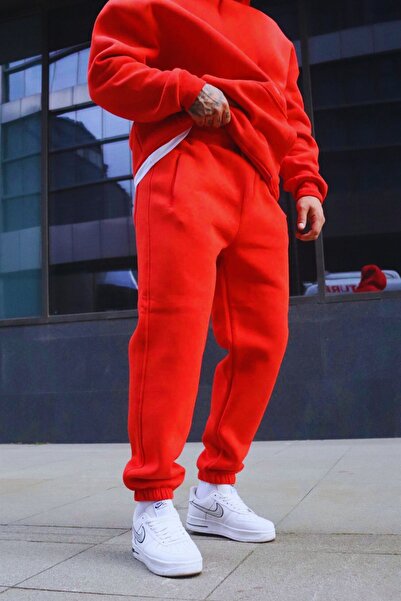 ruNadeS Men's Soft Textured Oversized Kangaroo Pocket Hooded Tracksuit Set - Home Wear