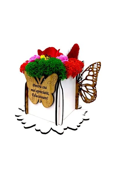 OEM Personalized Decorative Box with Stabilized Moss & Roses, Butterfly - "Th...