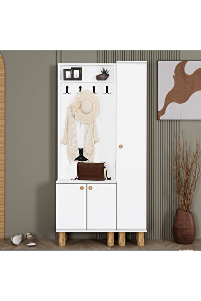 Kalender Dekor İzem-1-2 Bohem Ayaklı Ayakkabılık Portmanto Vestiyer