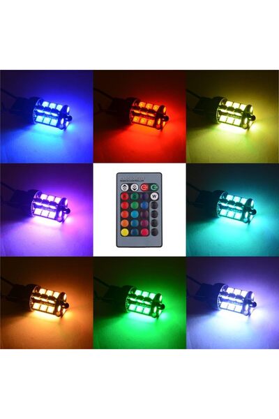 Generic RGB LED 7440 T20 Multi-Color 16-Color White and Red Multi-Color 16-Color Changing Turn Signal Light