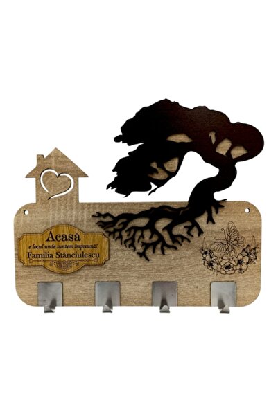 OEM Cuier de chei, blank ,cu mesaj pentru familie/acasa — 38x28 cm