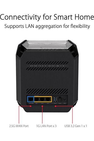 ASUS ROG Rapture GT6 (2PK) AX10000 Tri-Band WiFi 6 Gaming Mesh System - Black