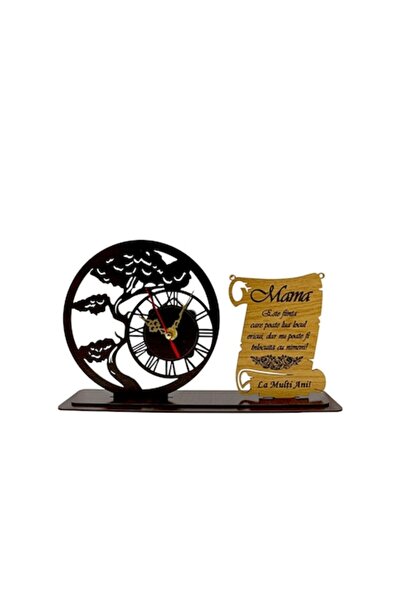 OEM Decorațiune bonsai cu ceas - cadou personalizat pentru mama, wenge, 30x18 cm
