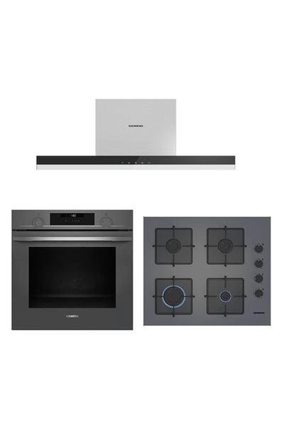 Siemens Yeni HU736AEN0T EO6C8PP300(60 CM) OCAK LC67BBK00T GRİ ANKASTRE SET