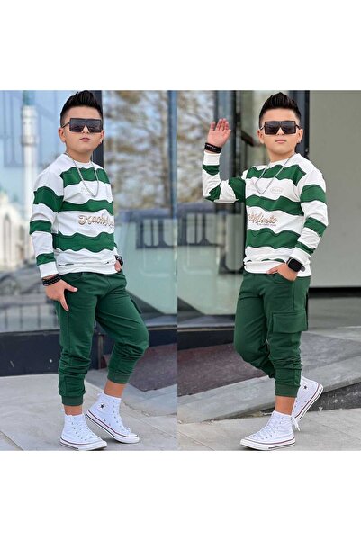 muzur r kids muzur r kids 8/16 Year Old Boy Stretch Fabric Bottom Top Set |   Winter Children's Tracksuit Set - Holiday Style