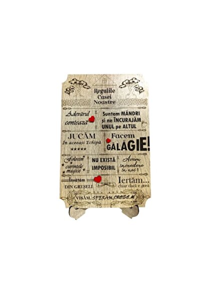 OEM Placă din lemn, personalizată cu mesajul familiei „Regulile casei noastre...