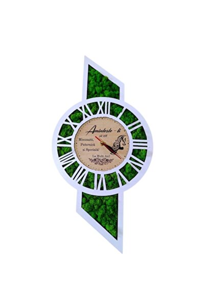 OEM Ceas de perete cu licheni stabilizați, cadou pentru soție/mamă „Ține mint...