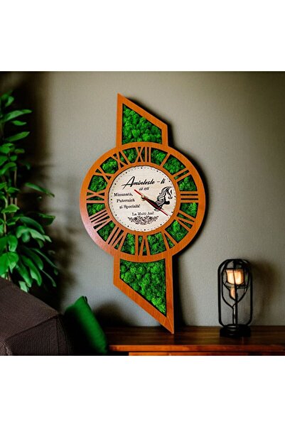 OEM Wall clock decorated with stabilized lichens, gift for Wife/Mother/Women's Day "Remember that you ar