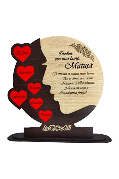 OEM Tablou decorativ, personalizat cu mesaj standard pentru mătușă, 25 cm, mo...