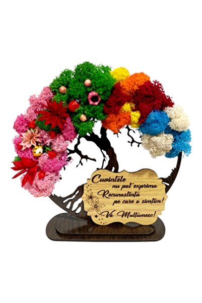 OEM Tablou personalizat Copacul Vieții cu licheni stabilizați, 15 cm, model 1...