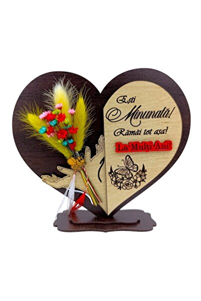 OEM Cadou personalizat pentru soție/prieten/mamă/soră - Inimă din Wenge de 15...