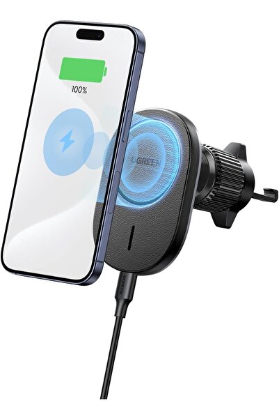 Generic UGREEN MagSafe Car Wireless Charger Holder for iPhone 16/15/14/13/12 Series - Air Vent, Magnetic, Bl