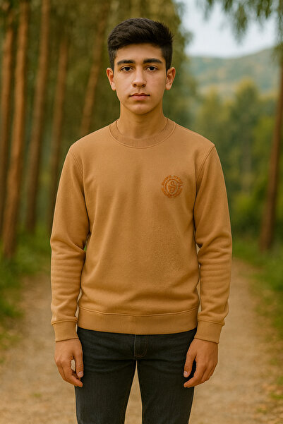 CMK PREMIUM CMK 162-11-25 Erkek Çocuk Basic Nakışlı Sweatshirt – Rahat Kalıp 13/16 Yaş