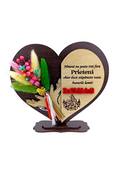 OEM Cadou personalizat pentru prieteni - Inimă Wenge cu mesaj personalizat, 1...