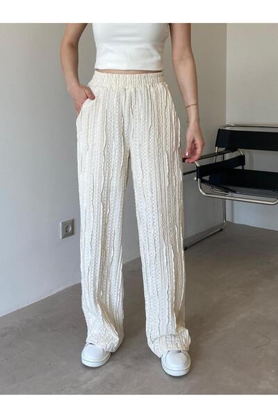 Bade Butik Krem Cep Detaylı Fisto Pantolon