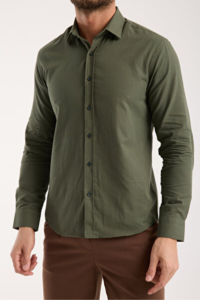 jack carisma Slim Fit Cotton Linen Textured Men's Shirt