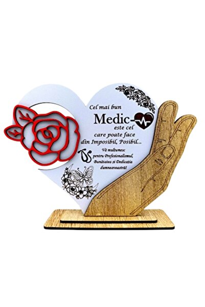 OEM Placă decorativă în formă de inimă cu trandafir, mesaj personalizat „Cel ...