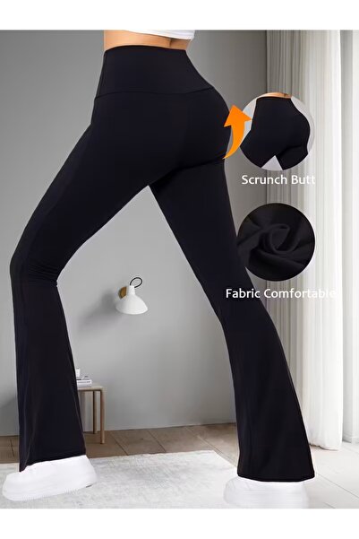 CRNSSWİMWEAR High Waist Shaping / Sculpting Inner Thighs Not Visible I Flared Black Leggings