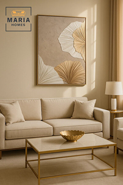 MARIA HOMES Modern 3D Wall Art – Large Floral Decorative Panel for Living Room 120×80 cm