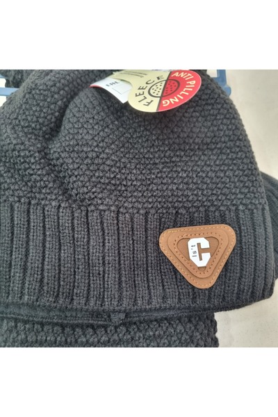 Uğur bebe Black 9-15 Years Old Fleece-Lined 3-Piece Winter Scarf Hat Glove Set | Premium Quality, Super Comfort