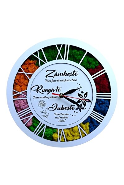 OEM Ceas de perete decorat cu lișe stabilizate, personalizat cu mesaj standar...