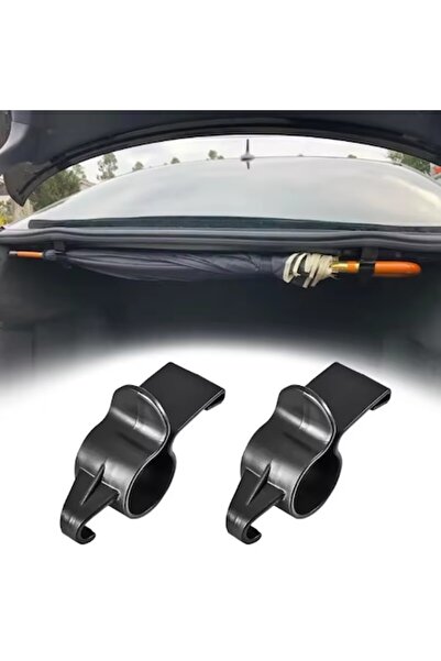 CAR Set de 2 suporturi pentru umbrelă/plasă de portbagaj auto, universale, negre