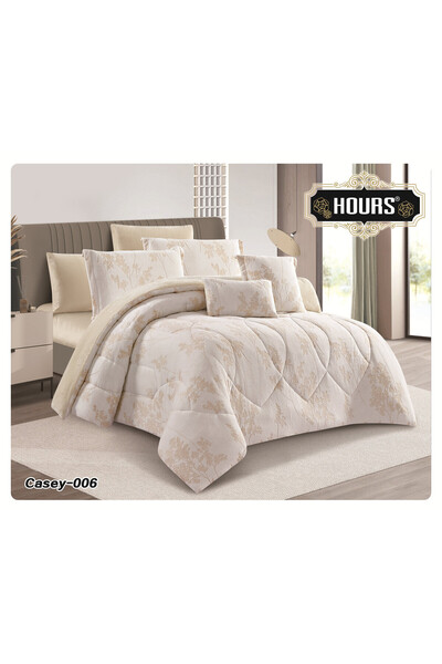 HOURS Horse double-sided fur and velvet winter bedspread suitable for a 200x200cm double bed, 8-piece set (Casey-06)