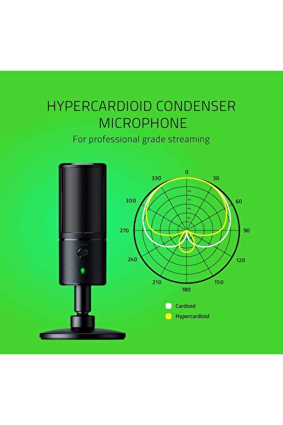 RAZER Seiren Emote - USB Condenser Streaming Microphone with 8-bit LED Emote Display (Black)