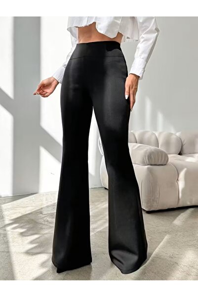 CRNSSWİMWEAR High Waist Inner Part Is Not Visible I Flared Months Black