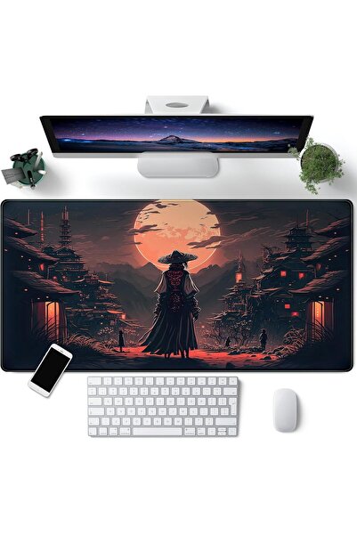 Generic وسادة ماوس مكتبية CZYFF بتصميم الساموراي الياباني، ضوء القمر، مقاس XX...